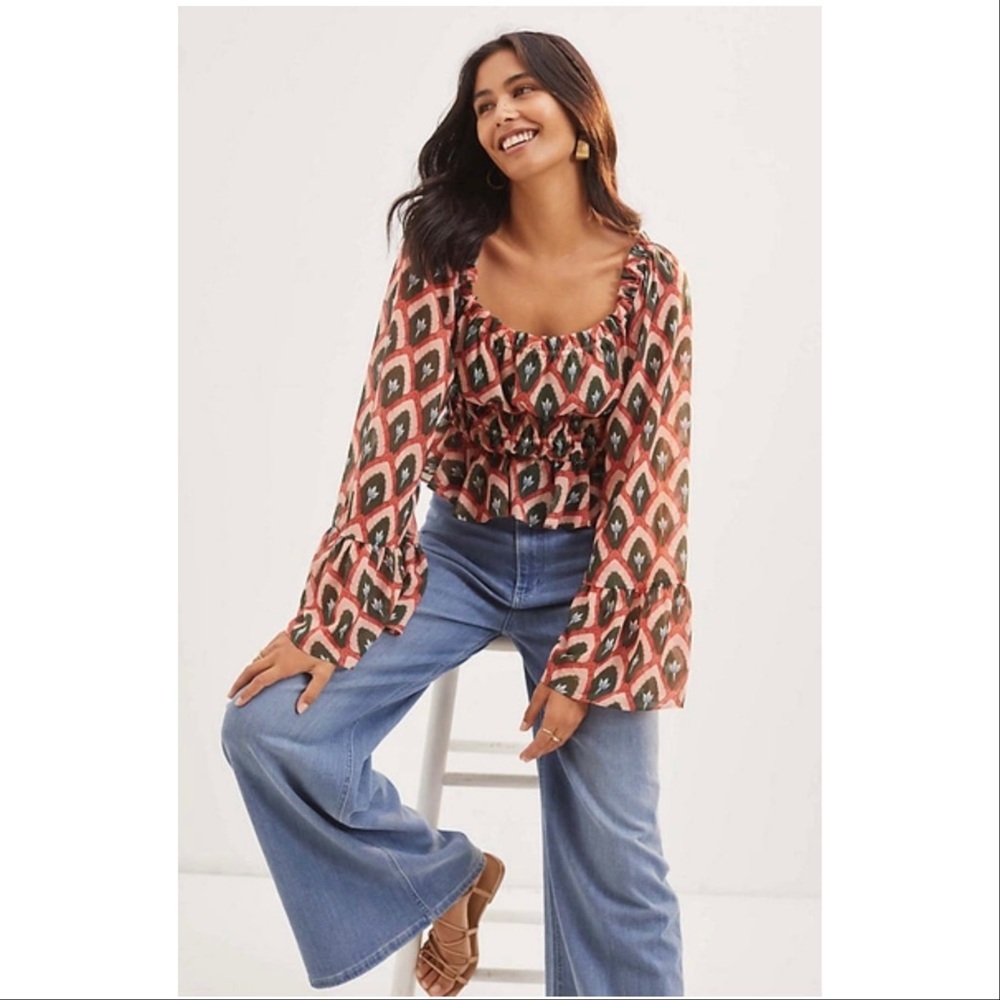 Anthropologie Multicolor Patterned Blouse